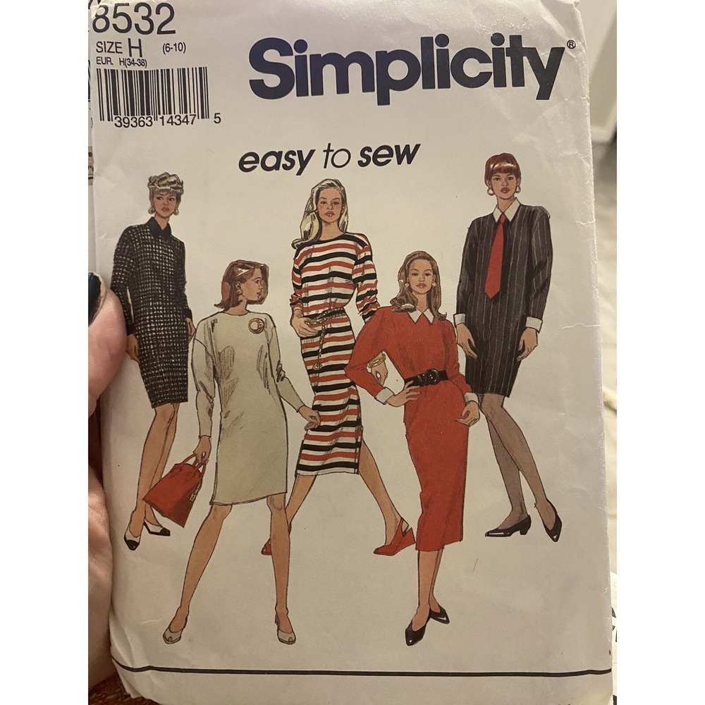 Vintage 1993 Simplicity Sewing Pattern 8532 Size 6-10 Uncut Dress 90s DIY
